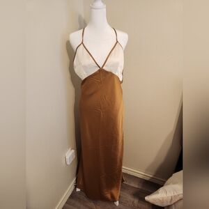 Abercrombie & Fitch Cream & Tan Dress
